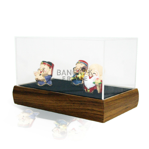 กรอบกล่องใสโชว์สินค้าฐานไม้